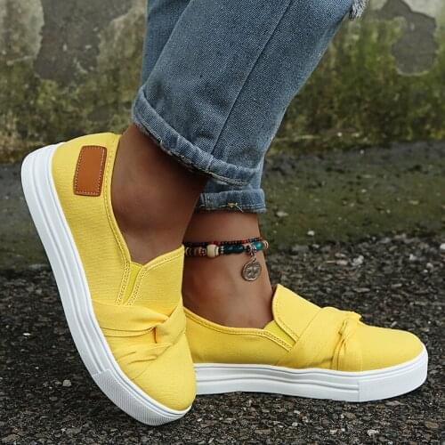 Newly Arrived Loafers Women Thick Bottom Casual Canvas Ladies Outdoor Flat Walking Shoes Female Comfort Lazy Shoes Plus Size 43