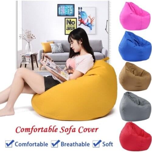 Childrens Adults Toys Storage Bean Bag Gaming Beanbag Chair Slipcover Waterproof Indoor Outdoor Zipper Beanbag Solid Chair Cover