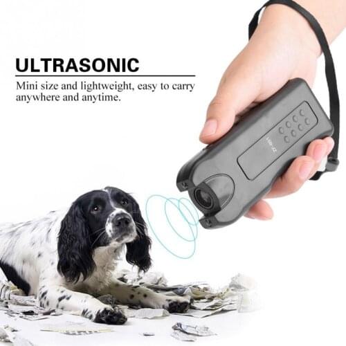 Multifunctional Ultrasonic Dog Repeller Anti Barking Stop Bark Training Device LED Torch