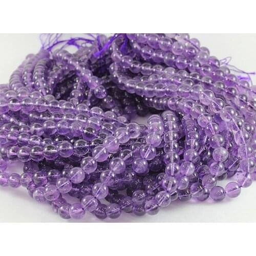 Natural Middle Color Amethys t Beads 4mm 6mm 8mm 10mm Round Gem stone Jewelry Purple Quartz Crystal Beads 15.5"/strand