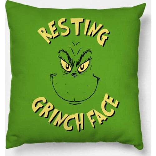 Resting Face Printed Christmas Pillowcase 2021 Decor for Home Merry Christmas Ornament Navidad Xmas Gifts