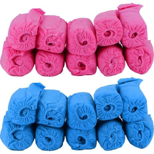 Non-Woven Shoe Cover 100pcs Anti Slip Boot Covers Disposable Dustproof Foot Cover Breathable Shoes Cover for Home Office