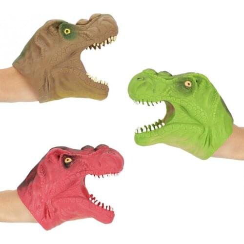 New Dinosaur Head Hand Puppet Interactive Stories Halloween Role Play Interesting Toy Figure Gloves Toys For Children Model Gift