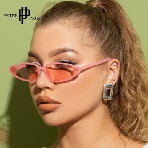 Oval Sunglasses Women Brand Designer Candy Color Small Rectangle Cat Eye Sun Glasses Shades UV400 Oculos De Sol Gafas