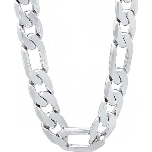 N048 Mens S925 sterling Silver color Dragon Head Necklace Chain 6mm 20 "Wholesale Jewelry