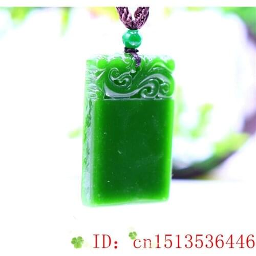 Green Jade Dragon Pendant Necklace Women Men Jadeite Carved Fashion for Chinese Jewelry Natural Gifts Amulet Charm
