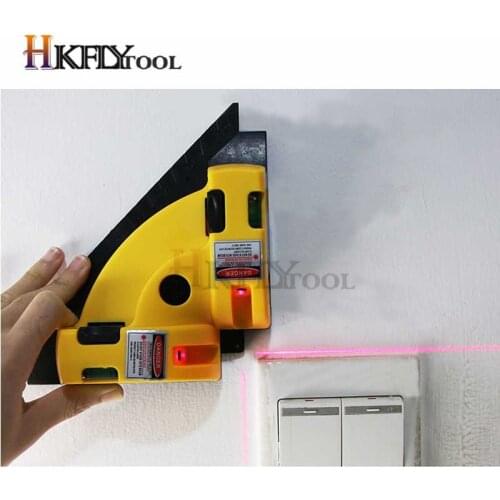 Right angle 90 degree square Laser Level tool Laser line Measurement scale gauge infrared foot level protractor