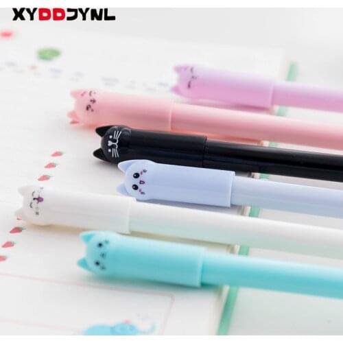 1pc Creative Stationery Student Pen Cute Cat Gel Pen 0.5mm Full Needle Black Ink Pen School Supplies Office Supplies
