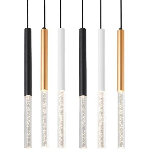 Modern Pendant Light Led Lighting Hanging Fixture Long Strip Bubble Nordic Bar Gold Indoor Decor Suspension Dining Living Lamps