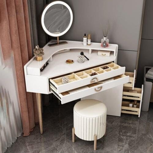 Nordic Triangle Dressers Bedroom Furniture Large-capacity Drawer Dressing Table 90 Degree Corner Dresser Save Space Dresser