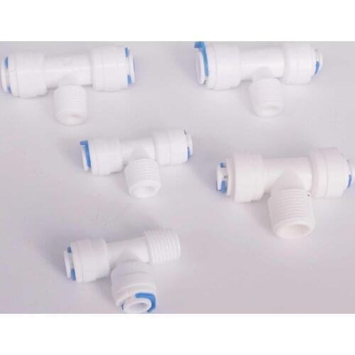 Fit for 1/4" 3/8" OD Tube Tee TO BSP Male Thread 3 Ways Reducer Connector Fitting Aquarium Reverse Osmosis RO Water dispenser