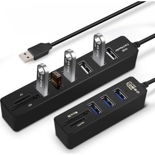 USB Hub 2.0 Multi USB 2.0 Hub USB Splitter High Speed 3 6 Ports 2.0 Hab TF SD Card Reader All In One For PC Computer Accessories