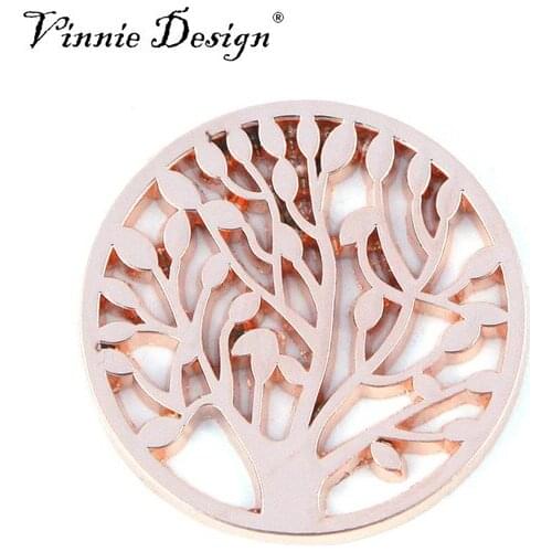 Vinnie Design Jewelry Tree Life Coin Disc for 33mm Frame Pendant