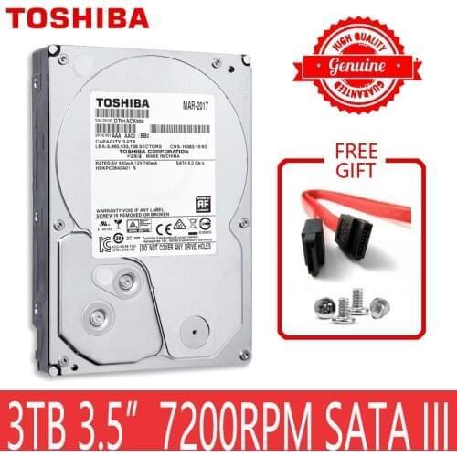 TOSHIBA 3TB HDD HD 7200 RPM 3.5" 64MB 3000GB SATA III Internal Hard Disk Drive for Desktop PC