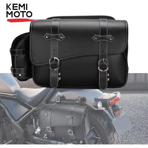 Saddlebag Motorcycle Waterproof PU Leather Motorcycle Side Bag For Honda Rebel 250 CMX250 2016 2017-2021 For Rebel 500 1100