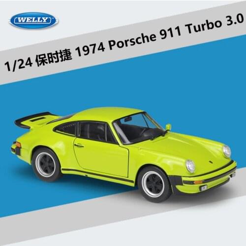 WELLY Diecast 1:24 Scale Metal 1974 Porsche 911 Turbo3.0 Vehicle Sports Car Alloy Toy Car Model Car Toy For Kid Gifts Collection