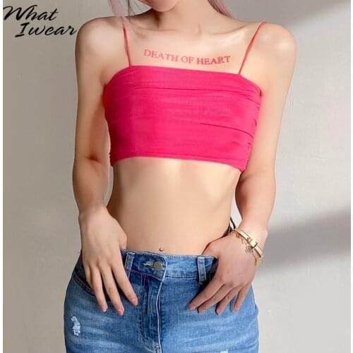 Whatiwear Fashion Mesh Y2k Solid Female Spaghetti Camisole 2021 High Street Casual Wild Slim Ins Style Women Camisole Summer New
