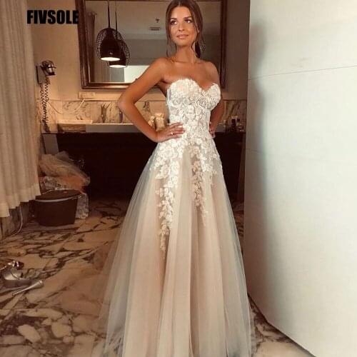 Fivsole Sexy Sweetheart Vintage Wedding Dresses 2021 Luxury Lace Appliques A Line Bride Gowns Vestidos De Novia