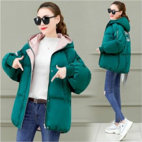 Womens winter coat new fashion Korean loose thick cotton coat temperament female plus size hooded Slim warm clothing