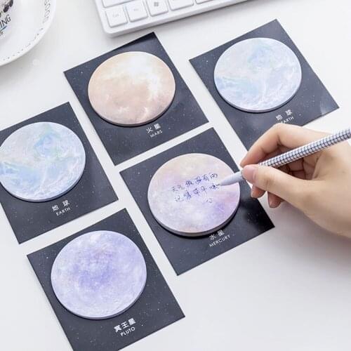 1 Set Memo Pads Sticky Notes Kawaii Cute Planet Paper Notepad Daily Scrapbooking Stickers Office School Stationery