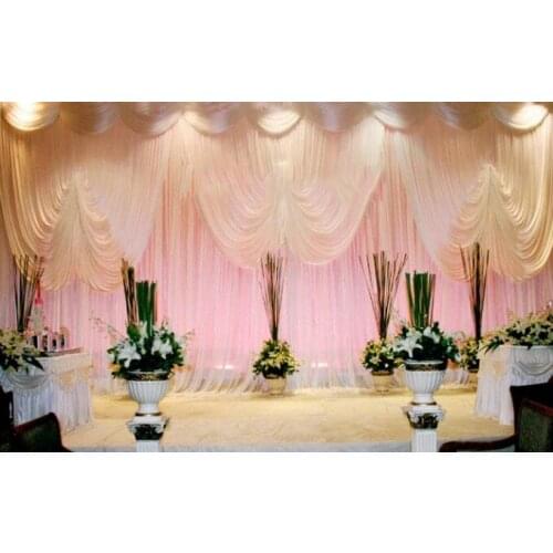 10ft*20ft party curtain decoration Wedding Backdrop Drapes Curtain stage decoration banquet stage backdrop With Butterfly Swag