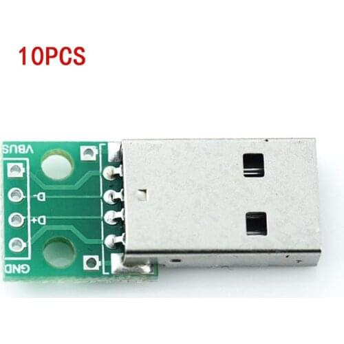10PCS/LOT Male USB To DIP 2.54MM PCB Board Adapter Converter Connector USB 4 Pin 2.0 Socket