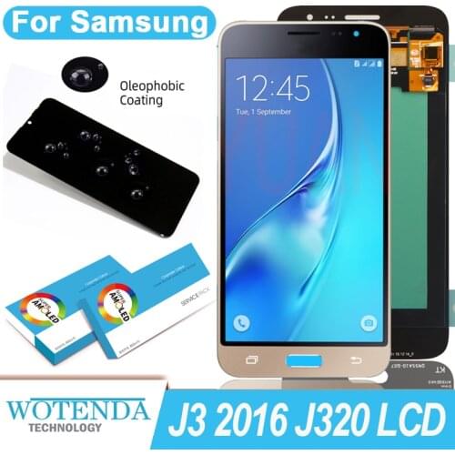 100% Original Amoled 5.0'' Display for Samsung Galaxy J3 2016 J320 J320A J320F Full LCD Touch Screen Digitizer Repair Parts
