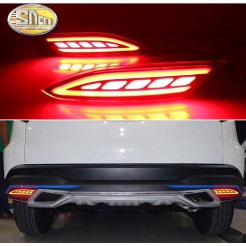 2PCS For Honda HRV HR-V 2015 - 2020 3-in-1 Functions 12V LED Bumper Light Rear Fog Lamp Brake Light Turn Signal Reflector