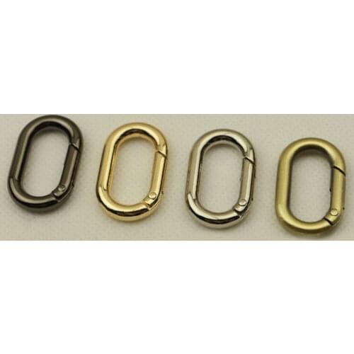 2pcs Metal Spring Oval Ring Keyring Bag Belt Strap Buckle Dog Chain Snap Clasp Bag Handle Connector Bag Accessories Hardware