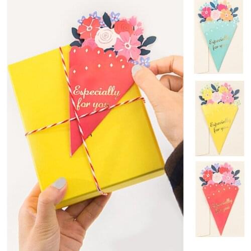 20pcs Bouque Shape Greeting Cards Thank you Cards Wedding Cards Supply Valentines Day Gift Wedding Decor Invitation Cards