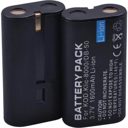 2x Klic-8000 DB-50 Klic 8000 DB50 Battery for Kodak Zx1 ZxD Z612 Z712 Z812 Z1085 Z1015 Z1012 Z1485 Z8612 Zx1 RICOH Caplio R1 R1S