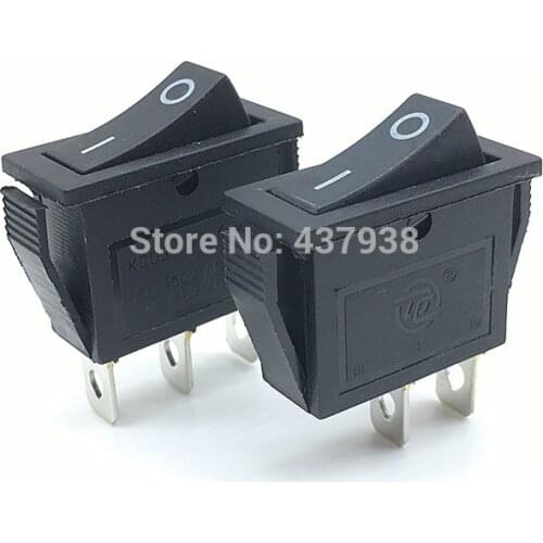 5PCS KCD3 Rocker Switch 15A 250V/20A 125VAC 2/3 Pins SPDT ON-OFF 2 Position Black Boat Power Switch
