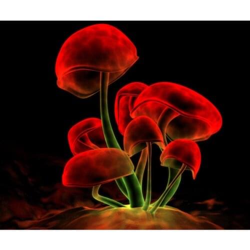 5D DIY Diamond Mosaic Embroidery Fluorescence Mushroom Diamond Painting Full Square/Round Rhinestone Cross-stitch Gift