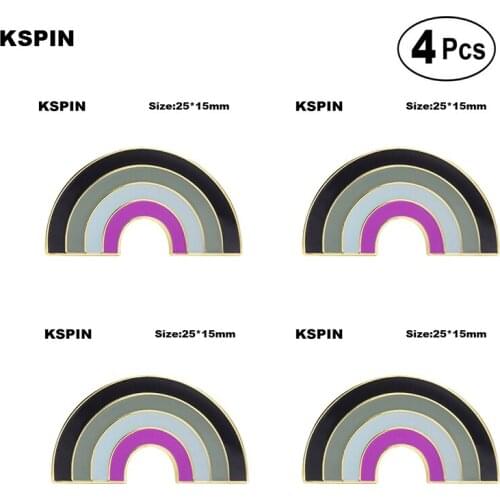Asexual Pride Rainbow Badge Lapel Pin Brooches Pins Flag badge Brooch Badges