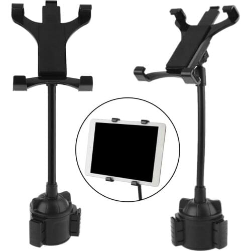 Gooseneck Car Cup Holder Mount Adjustable Flexible Neck Cradle for 7-12\" Tablet W91A