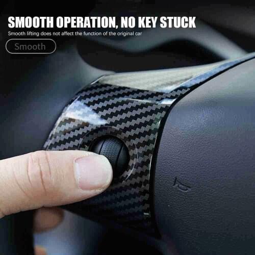 Car Steering Wheel Decorative Patch For Tesla Model 3 ABS Steering Wheel Accessories Decorative Frame Patch Black