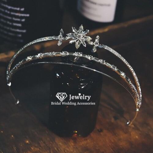 CC Bridal Hairband Headband Wedding Hair Accessories for Women Girls Headdress High Quality Vintage Rhinestone Flower Gift AN15