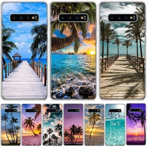 Sunset palm trees summer beach Phone Case For Samsung GalaxyA90 A71 A70 A51 A50 A41 A40 A30 A21 A10 A9 A8 A7 A6Plus M30S A20E A0
