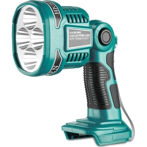 For Makita Battery 14V/18V 12W LED Work Light Handheld Flashlight Spotlight Portable USB Outdoor Light Illumination Lamp