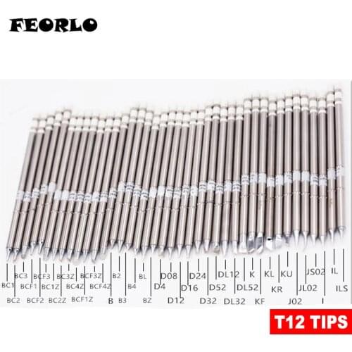 FEORLO 3pcs Soldering Tips T12 For HAKKO T12-BC1 BC2 BC3 BCF1 BCF2 BCF3 BC1Z BC2Z BC3Z Solder Iron Tips Soldering Welding Stings