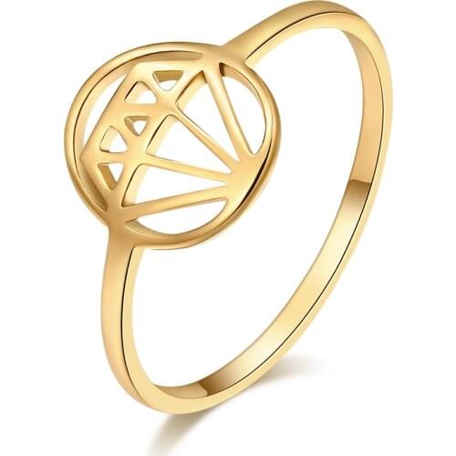 DOTIFI Men and Women Ring Hollow Circle Geometric Graphic Design 316L Stainless Steel Jewelry Party Gift Ring R279