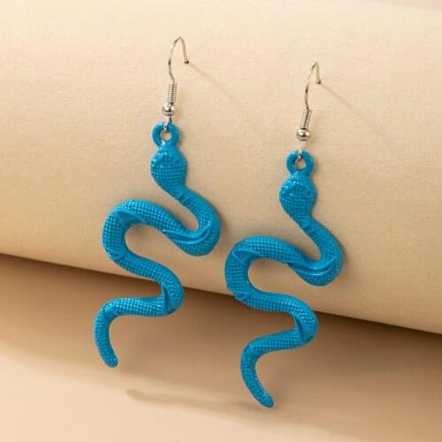 HuangTang Boho Colorful Twisted Snake Drop Earrings for Women Metal Animal Dangle Earrings Fashion Jewelry Accessories серьги