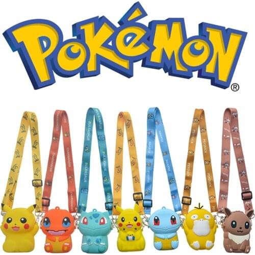 Pokémon Pikachu Mini Cute Silicone Coin Purse Cute Fashion Personality Anime Cartoon Character Shoulder Bag Childrens Toys Gift
