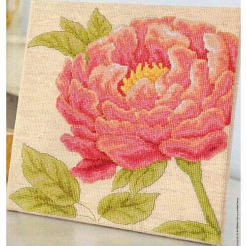 14CT Counted Chinese Cross Stitch Kits Set Embroidery Needlework Wall Art Decoration Red Flowers New