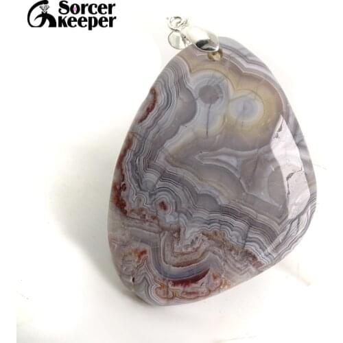 Natural Gem Stone Crazy Lace Rosetta Agates Pendant Fit DIY Necklace Slide Healing Beads for Women Men Jewelry Making BF380