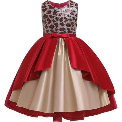 Flower Girl Wedding Party Bridesmaids Tail Sequin Dress Girls First Dinner Costume for the First Anniversary Party