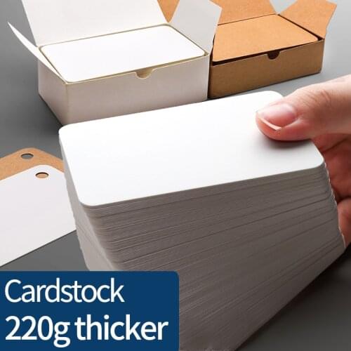 Blank card paper Handwritten English words White hard card paper Learning diy Homemade loose-leaf paper Portable message card