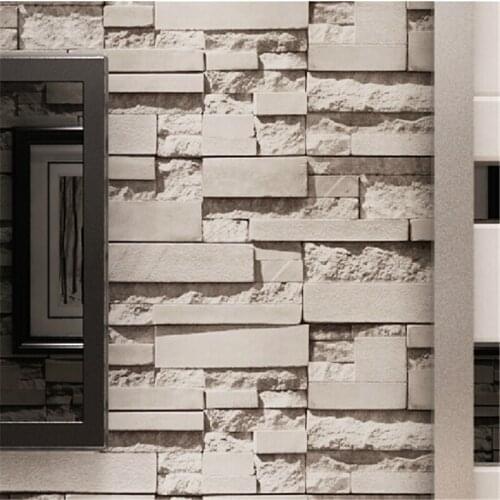 Beibehang Luxury Stone Brick wall Vinyl Wallpaper Roll papel de parede 3D Living Room Background Wall Decor Art Wall Paper