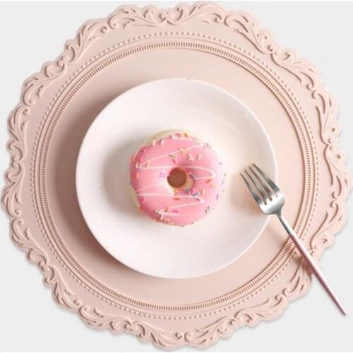 Placemat Embossed Heat Insulation Silicone Reusable Practical Bowl High Temperature Resistance Pad Skid Resistance Placemats