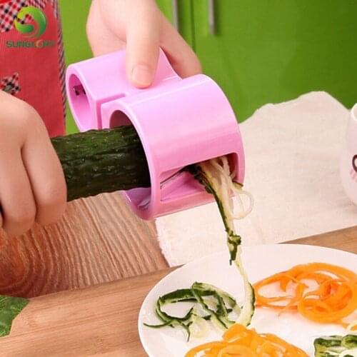 Spiral Vegetable Slicer With Knife Sharpener Noodle Pasta Spaghetti Spirals Maker Carrot Mandoline Peeler Cutter Kitchen Gadgets